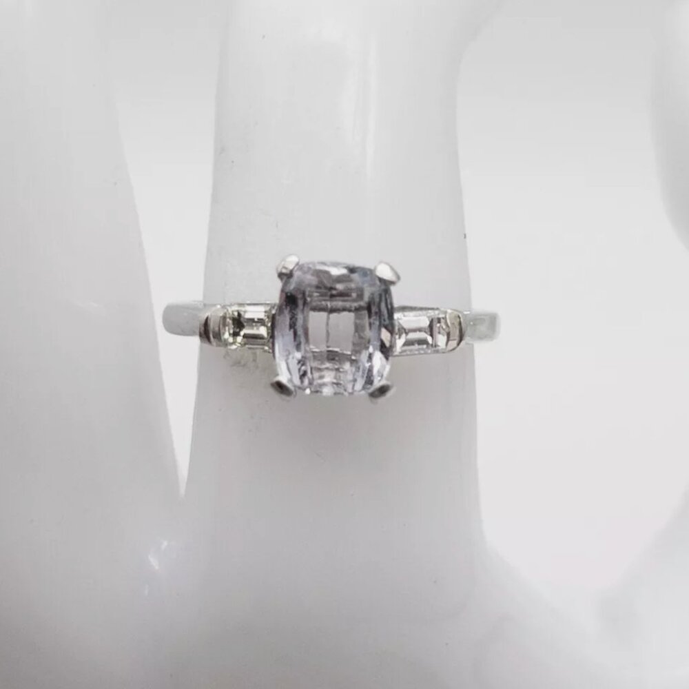 2.50ct Blue Sapphire Diamond Platinum Ring With Certification